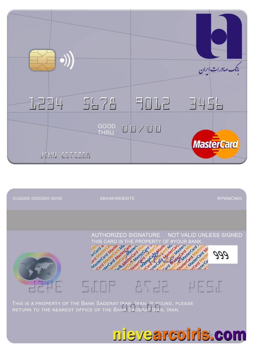 Iran Bank Saderat Iran mastercard